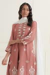 Shop_Ikshita Choudhary_Pink Chanderi Silk Embroidered Kurta_Online_at_Aza_Fashions