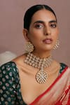 Shop_Swabhimann_Gold Plated Diamonds, Stones Kundan Embellished Choker Set _Online_at_Aza_Fashions