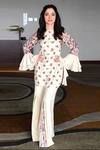 Buy_Nikasha_White Cotton Round Printed Tunic And Pant Set _at_Aza_Fashions