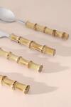 Shop_Table Manners_Silver Stainless Steel/wood Bamboo Cutlery Set_Online_at_Aza_Fashions