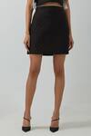Shop_The Indian Cause_Black Cotton Square Neck Side Tie-up Armour Vest And Skirt Set _Online_at_Aza_Fashions