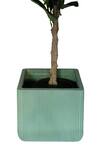 Shop_H2h_Green Frp Ribbed Square Planter_Online_at_Aza_Fashions