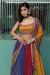Shop_Irrau By Samir Mantri_Multi Color Georgette, Net Sequins, Cut Work, Mughal Print Panelled Lehenga Set _Online_at_Aza_Fashions