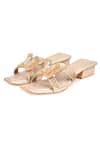 Shop_Kaltheos_Gold Embellished Luna Strappy Block Heel Sandals _Online_at_Aza_Fashions