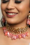 Buy Ishhaara Pink Beads, Stones Abstract Embellished Choker Necklace Set Online at Aza Fashions Buy_Ishhaara_Pink Beads, Stones Abstract Embellished Choker Necklace Set _Online_at_Aza_Fashions