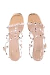 Shop_Kaltheos_Pink Embellished Cube Stud Square Toe Heels _Online_at_Aza_Fashions