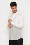 Shop_Lacquer Embassy_White Textured Cotton Billiter Shirt  _Online_at_Aza_Fashions