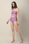 Shop_Limerick by Abirr N' Nanki_Multi Color 82% Polyester Printed Paisley Straight Lyle Bikini Set  _Online_at_Aza_Fashions