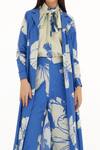 Buy_Koai_Blue Poplin Cotton Floral Pattern Pant _Online_at_Aza_Fashions