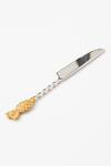Shop_Table Manners_Gold Brass, Stainless Steel Set Of 4 Finding Pineapples Cutlery_Online_at_Aza_Fashions