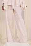 Shop AK-OK White Cotton Embroidery Round Neck, Top Broad Pant Set Online at Aza Fashions Shop_AK-OK_White Cotton Embroidery Round Neck, Top Broad Pant Set _Online_at_Aza_Fashions