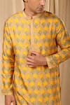 Shop_Masaba_Beige Raw Silk Printed Bloomingdale Kurta _Online_at_Aza_Fashions