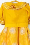 Shruti Jalan_Yellow Crepe Silk Embroidered Gota Lehenga And Chelsea Collar Shirt Set _Online_at_Aza_Fashions