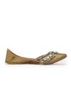 Shop_5elements_Gold Brocade Coin Embellished Juttis _Online_at_Aza_Fashions