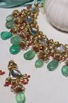 Shop_Ishhaara_Multi Color Diamonds, Beads Stone Embellished Choker Set _Online_at_Aza_Fashions