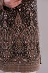 Shop_Kasbah_Black Georgette, Cotton Embroidery Intricate Thread And Sequin Kurta_Online_at_Aza_Fashions