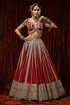 Buy Shikhar Sharma Red Silk, Georgette, Chanderi Beads, Tassels Ruby Embroidered Bridal Lehenga Set Online at Aza Fashions Buy_Shikhar Sharma_Red Silk, Georgette, Chanderi Beads, Tassels Ruby Embroidered Bridal Lehenga Set _Online_at_Aza_Fashions