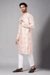 Buy Hilo Design Peach Cotton, Lycra, Silk Embroidery Krusos Floral Kurta Set Online at Aza Fashions Buy_Hilo Design_Peach Cotton, Lycra, Silk Embroidery Krusos Floral Kurta Set _Online_at_Aza_Fashions