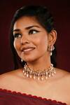 Shop Ishhaara Gold Plated Beads Floral Kundan Stone Embellished Choker Necklace Set Online at Aza Fashions Shop_Ishhaara_Gold Plated Beads Floral Kundan Stone Embellished Choker Necklace Set _Online_at_Aza_Fashions