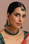 Buy_Swabhimann_Green Beads, Pearls Floral Embellished Choker Set _Online_at_Aza_Fashions