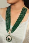 Shop_Ishhaara_Green Diamonds, Stones American Embellished Necklace Set _Online_at_Aza_Fashions