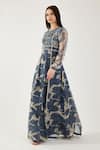 Shop_KoAi_Blue Chiffon Floral Print Maxi Dress_Online_at_Aza_Fashions