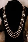 Shop_Ishhaara_Gold Plated Layered Baroque Pearl Necklace _Online_at_Aza_Fashions