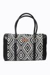 Shop NR By Nidhi Rathi Black Woven Geometric Pattern Jacquard Weave Handbag Online at Aza Fashions Shop_NR By Nidhi Rathi_Black Woven Geometric Pattern Jacquard Weave Handbag_Online_at_Aza_Fashions