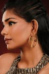 Shop_Ishhaara_Gold Plated Cut Work Geometric Hoop Earrings _Online_at_Aza_Fashions