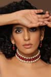Shop_Swabhimann_Red Stones Embellished Choker Necklace Set _Online_at_Aza_Fashions