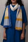 Shop Banana Labs Blue Cotton Plain Straight Kaftan With Stole Online at Aza Fashions Shop_Banana Labs_Blue Cotton Plain Straight Kaftan With Stole _Online_at_Aza_Fashions