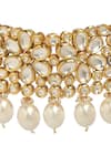 Minaki_White Pearls Embellished Choker Set _at_Aza_Fashions