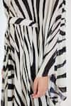 Shop_Nikasha_Black 100% Viscose Georgette Printed And Embroidered Animal V Kaftan Dress _Online_at_Aza_Fashions