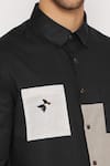 Shop_Lacquer Embassy_Grey , Satin Embroidery Threadneedle Shirt _Online_at_Aza_Fashions