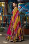 Shop_Irrau By Samir Mantri_Pink Chanderi, Chiffon Embroidery, Sequins, Cut Anarkali With Printed Dupatta _Online_at_Aza_Fashions