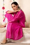 Shop_Marche_Pink Cape  Chanderi Round Paneled And Pant Set _Online_at_Aza_Fashions