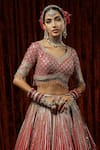 Buy Shikhar Sharma Red Silk, Georgette, Chanderi Embroidery, Tassels, Musk Rose Bridal Lehenga Set Online at Aza Fashions Buy_Shikhar Sharma_Red Silk, Georgette, Chanderi Embroidery, Tassels, Musk Rose Bridal Lehenga Set _Online_at_Aza_Fashions