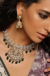 Buy_SWABHIMANN_Green Embellished Emerald Temple Necklace Set_Online_at_Aza_Fashions