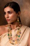 Buy_Ishhaara_Gold Plated Stones Multi Beaded Long Necklace Set 