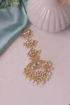 Shop_Ishhaara_Gold Plated Pearl Embellished Maangtikka _Online_at_Aza_Fashions