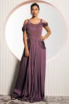 Buy_Jade By Ashima_Purple Satin Embroidery Beads Scoop Neck Viola Bodice Gown _Online_at_Aza_Fashions