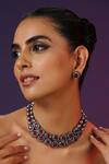 Shop_Swabhimann_Purple Stones Embellished Layered Choker Set _Online_at_Aza_Fashions