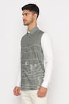 Shop_Lacquer Embassy_Green Cotton Lyon Abstract Print Shirt _Online_at_Aza_Fashions