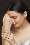 Shop_Ivorine_Gold Plated Embellished Polki Bracelet _Online_at_Aza_Fashions