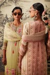 Shop_Kalista_Pink Crepe Printed And Embroidered Floral Keyhole Round Zuri Kurta Set _Online_at_Aza_Fashions