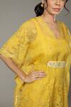 Buy_I Am Design_Yellow Chiffon, Silk Organza Mango Bite Candy Palazzo And Embroidered Kaftan Set _Online_at_Aza_Fashions