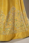 I am Design_Yellow Raw Silk Hand Embroidered Floral Pattern Mango Bite Bridal Lehenga Set _at_Aza_Fashions