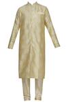 Buy_Arihant Rai Sinha_Beige Brocade Kurta With Churidar_Online_at_Aza_Fashions