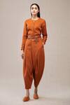 Buy_Ampm_Brown Linen Jodhpuri Pants_at_Aza_Fashions