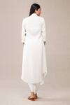 Shop_Ampm_White Linen Draped Kurta And Dhoti Pant Set_at_Aza_Fashions